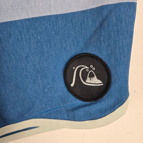 Quiksilver high Line Board Shorts Mens 34 Dryflight Blue Yellow stretch Beach - Picture 10 of 14